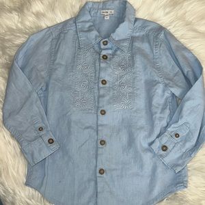 Baby Gap Boy Button Down Shirt W/ Embroidery Size 5T